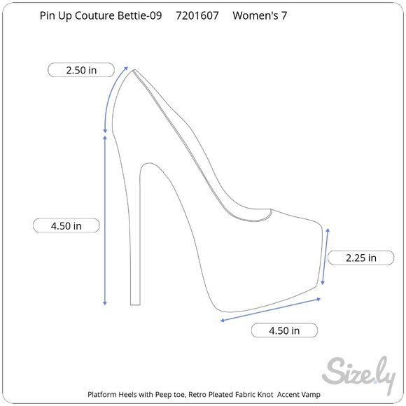 Pin Up Couture Bettie 09 Platform Slingback Peep Toe Heels - Picture 11 of 13
